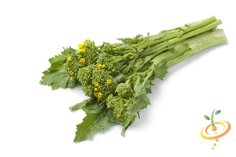 Broccoli and rapini (raab) seeds from SeedsNow, small seed packets with green seeds for planting.